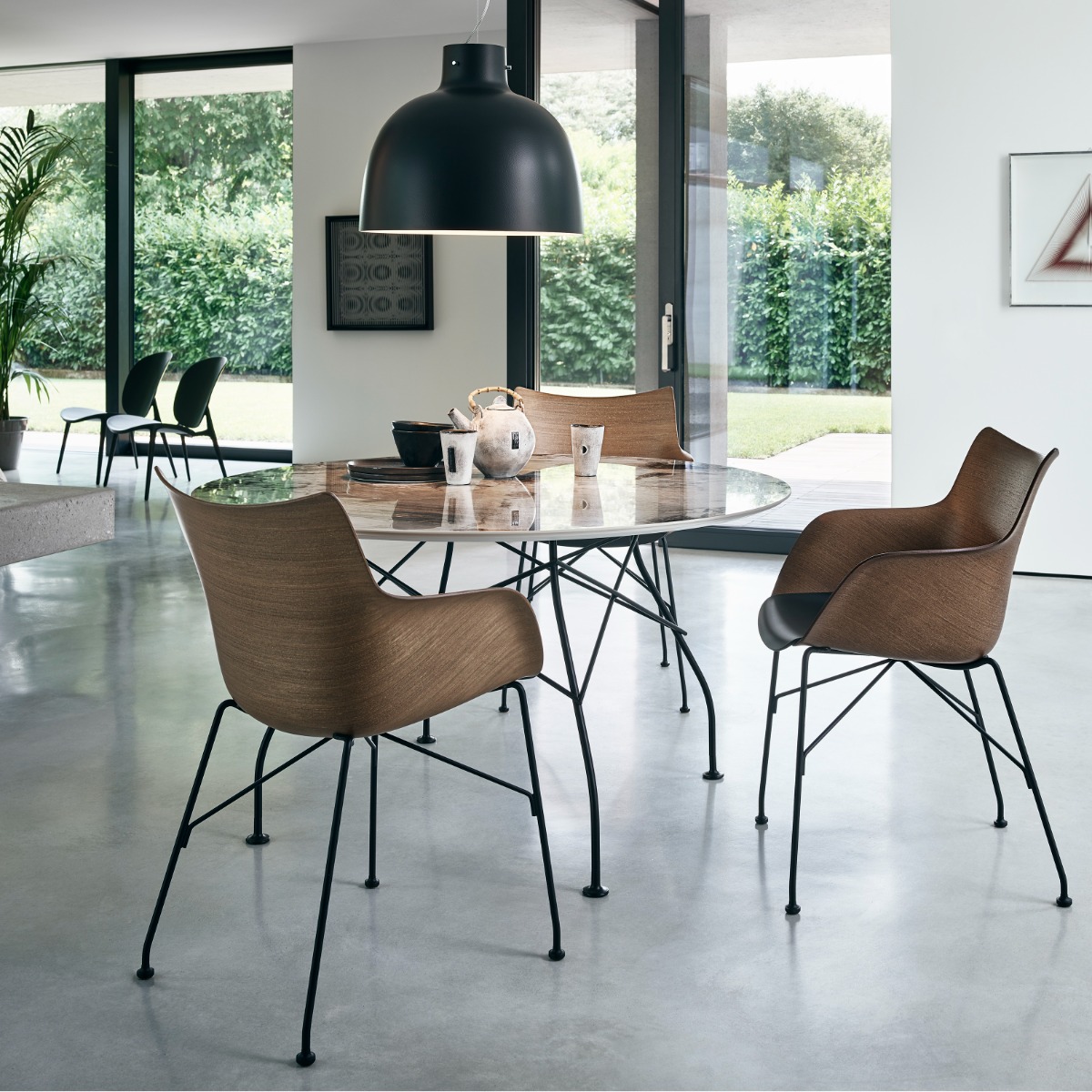 Kartell Smart Q/Wood Chairs