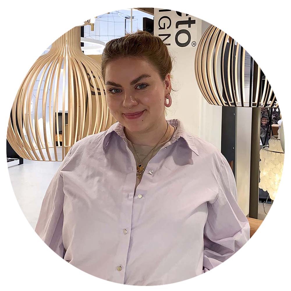 Eva in the David Village Lighting Showroom Eva in the David Village Lighting Showroom