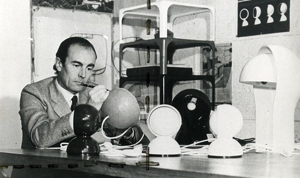 Vico Magistretti Working on Eclisse Table Lamp Vico Magistretti Working on Eclisse Table Lamp
