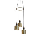 Bert Frank Riddle Cluster Pendant Light 3 Antique Brass