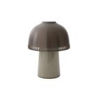 &Tradition Raku LED Portable Lamp Beige Grey & Bronzed