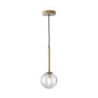 Astro Tacoma Pendant Antique Brass Tacoma Ribbed Clear