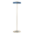 Bert Frank Revolve Stem Floor Lamp Brushed Brass Blue