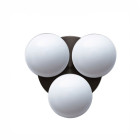 SkLO Dot 3x Wall/Ceiling Light - White/ White/ White/ Dark Oxidised