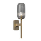 Astro Tacoma Single Reed Wall Light Antique Brass Reed Ribbed Smoke