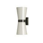 Porta Romana Lilburn Wall Light Small - Bronze with Dove Satin Shade