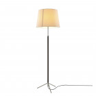 Santa & Cole Pie de Salon G1 Floor Lamp Stitched Beige Parchment shade with Chrome Plated Structure