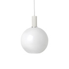 Ferm Living Collect Low Socket Pendant Glass Sphere White Opal