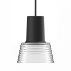 Zero Compose Pendant with Glass Shade Black Clear