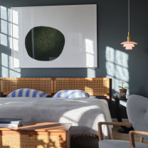 Louis Poulsen PH 3 3 Pale Rose Pendant Lifestyle Bedroom 2