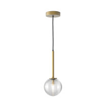 Astro Tacoma Pendant Antique Brass Tacoma Ribbed Clear