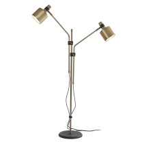 Bert Frank Riddle Double Floor Lamp Antique Brass