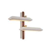 Bert Frank Rinato LED Double Wall Light Left Brushed Brass White