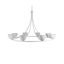 Porta Romana Compton Chandelier White Plaster