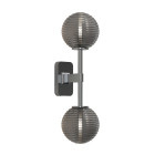 Astro Tacoma Twin Globe Wall Light Polished Chrome Globe Ribbed Smoke