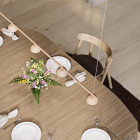 Northern Blush Rail LED Pendant Light 5 Warm Beige from above