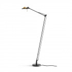 Luceplan Berenice Floor Lamp in Black with a Brass Diffuser