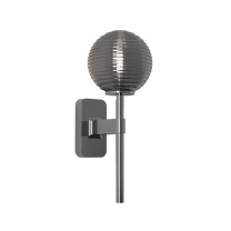 Astro Tacoma Single Globe Wall Light Polished Chrome Tacoma Ribbed Smoke