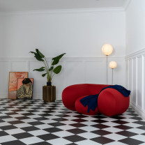 Established & Sons Cho Floor Lamp Behind Sofa