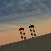 Flos In Vitro LED Outdoor Unplugged Light Terracotta and Black