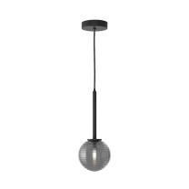 Astro Tacoma Pendant Matt Black Tacoma Ribbed Smoke