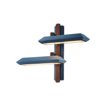 Bert Frank Rinato LED Double Wall Light Right Dark Bronze Blue