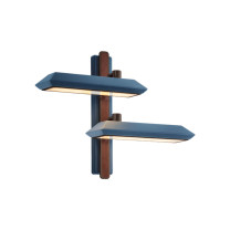 Bert Frank Rinato LED Double Wall Light Left Dark Bronze Blue