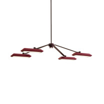 Bert Frank Rinato LED Linear Chandelier 4 Dark Bronze Red