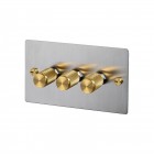 Buster and Punch 3G Dimmer Switch Steel/Brass