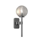 Astro Tacoma Single Globe Wall Light Polished Chrome Tacoma Ribbed Clear