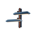 Bert Frank Rinato LED Double Wall Light Right Dark Bronze Blue