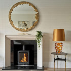 Porta Romana Blob Table Lamp Amber Beside Fireplace