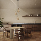 Brass Tala Voronoi II Triple Pendant with Black Canopy