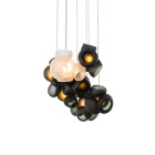 Bocci 100 Series LED Random Multiple Pendant 7 Grey with Clear