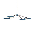 Bert Frank Rinato LED Linear Chandelier 4 Dark Bronze Blue