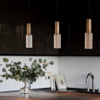 J. Adams Flume 80 Pendant Antique Brass in Kitchen