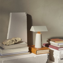 &Tradition Caret Portable Table Lamp Grey on Desk