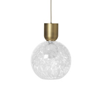 Ferm Living Collect Bell Socket Pendant Glass Sphere Brass Casca