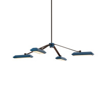 Bert Frank Rinato LED Chandelier 4 Dark Bronze Blue