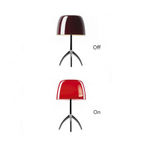 Foscarini Lumiere Table Lamp - Large, Cherry Red / Black Chrome