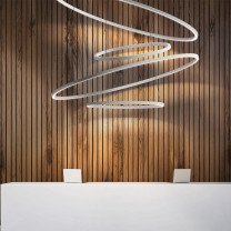 Panzeri Brooklyn Round Suspension LED Lifestyle Reception Desk