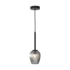Astro Tacoma Pendant Matt Black Tacoma Tulip Ribbed Smoke