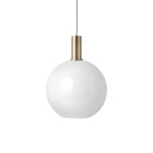 Ferm Living Collect Low Socket Pendant Glass Sphere Brass Opal