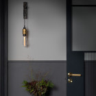 Graphite & Brass Buster + Punch Hooked Nude Wall Light