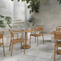 Burnt Orange Muuto Linear Steel Café Table