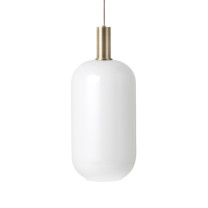 Ferm Living Collect Low Socket Pendant Glass Tall Brass Opal