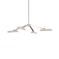 Bert Frank Rinato LED Chandelier 4 Satin Nickel White