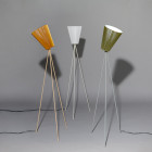 Northern Oslo Wood Floor Lamp Caramel, Olive, and White