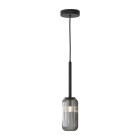 Astro Tacoma Pendant Matt Black Tacoma Reed Ribbed Smoke