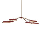 Bert Frank Rinato LED Linear Chandelier 6 Brushed Brass Red